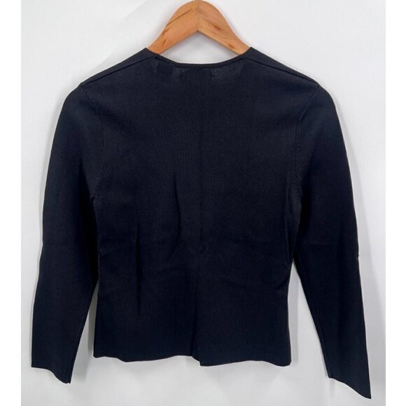 Prima Bella Rayon Blend Metal Ring Embellished 3/4 Sleeve Top Black Womens Small - Picture 2 of 6